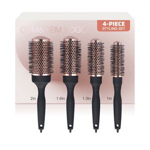 Cepillo de cerdas iónicas de cerámica chapado en oro rosa de alta gama con mango de pinza para uso en salón - Product Image 1