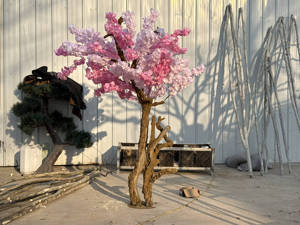 Albero di Ciliegio Artificiale Oh Arts Bonsai, Realizzato su Misura, Moderno ed Ecologico, Decorazione Rosa e Bianca per Casa e Matrimoni - Product Image 4