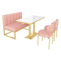 Ensemble Table et Chaises Luxe Léger pour Salon de Thé, Restaurant et Café, Canapé Banquette sur Mesure à Pieds en Fer