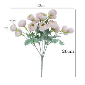Bouquet de roses artificielles Ruilisi, 15 têtes, en soie, décorations de mariage pour événements nuptiaux et décoration intérieure - Product Image 5