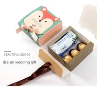 사탕 상자 결혼식 처분할 수 있는 생물 분해성 Kraft 점심 테이크아웃 상자 종이 과자 상자