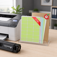 Stiker Label Kertas Cetak Kustom Hijau Muda/Putih Mengkilap Perekat Sendiri A4 Label Kemasan untuk Printer Laser Inkjet