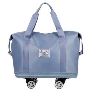 Hot Unisex Large Capacity Oxford Travel Duffle Bag Design Dry <b>Wet</b> Separation Expandable Bag Universal Detachable Wheel Durable - Product Image 1