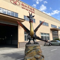 Modèle de dinosaure animatronique pour parc d'attractions extérieur, dragon occidental réaliste personnalisé avec capteur infrarouge pour parc à thème