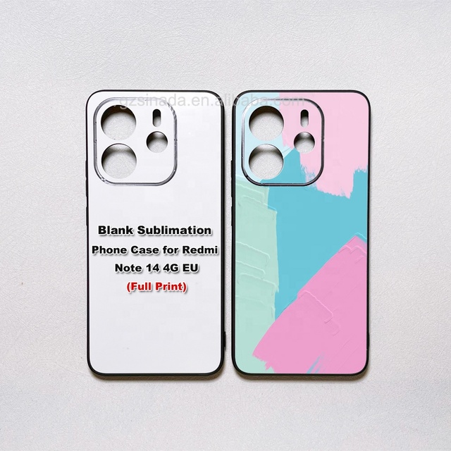 Wholesale 2d Full Print Black Sublimation Blanks Phone Cases with Soft Matte Plastic Insert for Redmi Note 14 4G EU
