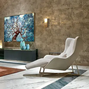 Base de acero para interiores diseño único sala de estar silla sofá moderno elegante de cuero de lujo chaise lounge