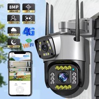 Caméra de surveillance extérieure à double objectif HD 4MP avec surveillance à distance, imagerie CMOS, panoramique/inclinaison, Wi-Fi sans fil, caméra de sécurité domestique