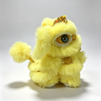 Peluche Mascotte Porte-Bonheur Danse du Lion Chinois à Longues Oreilles, Entièrement Cousue à la Main, Patrimoine Culturel Immateriel Chinois