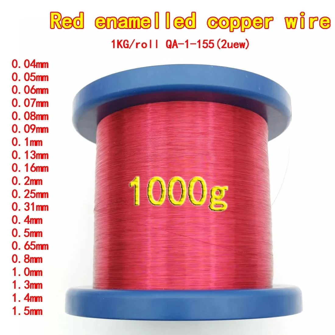 1kg/roll Enameled Copper Wire 0.05mm 0.08mm 0.2mm 1.5mm Magnet Wire Magnetic Coil Winding For Electromagnet Motor inductance DIY