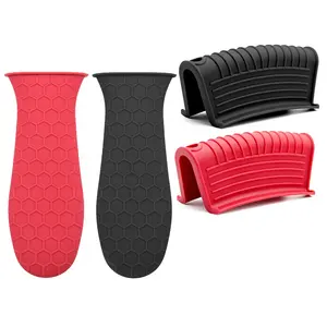 Silicone Hot Xử Lý Chủ Potholder Cho Skillets Nồi Xử Lý Đồ Nấu Nướng Tay Áo Xử Lý Bìa Kim Loại