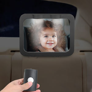 Rétroviseur de voiture pour bébé résistant aux chocs et aux chocs avec veilleuse LED souple Rétroviseurs de siège de voiture orientés vers l'arrière à rotation de 360 ° pour bébé - Product Image 1
