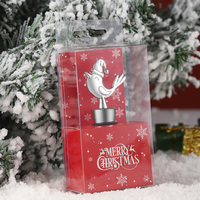Bouchon de bouteille de vin en forme de renne doré, bouchon de bouteille de Noël en métal avec anneau d'étanchéité en silicone, boîte cadeau en PVC pour la décoration des fêtes