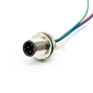 Conector Macho de Panel IP67 M12 de 4 Pines con Codificación D, Ensamblaje de Cable Ethernet Precableado de 22AWG para Red Profinet - Product Image 3