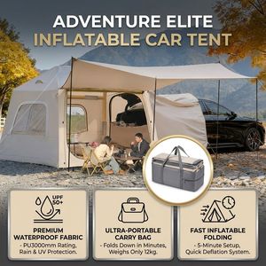 Tente de glamping gonflable connectée à la voiture avec auvent avant, personnalisable OEM, imperméable et coupe-vent, fournisseur d'usine en gros - Product Image 2