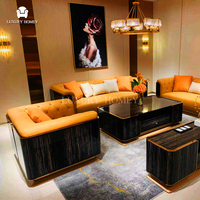 Ensemble de canapés de luxe arabes 6 places au sol designs italiens canapé en bois velours Chesterfield Majlis ensemble de canapés 9 places moderne