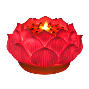 Lumière de <span class=keywords><strong>bougie</strong></span> sans flamme <span class=keywords><strong>LED</strong></span> danse réaliste pour Festival <span class=keywords><strong>bougie</strong></span> de fleur de Lotus à mèche mobile - Product Image 1