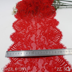 Stretchy Chantilly ren đỏ 23cm màu tím đàn hồi lưới hoa pháp lông mi LCE TRIM vải cho phụ nữ áo ngực đồ lót <span class=keywords><strong>2025</strong></span> - Product Image 5