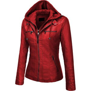 Chaquetas de cuero genuino para mujer de la mejor calidad, con cierre de cremallera y cuello alto, en todos los colores y tallas, con cualquier personalización. - Product Image 4