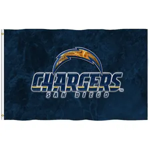 Promotion 3 * 5ft San Diego Ladegeräte Flagge neuen Stil Design American Football Fan Dekoration benutzer definierte Logo