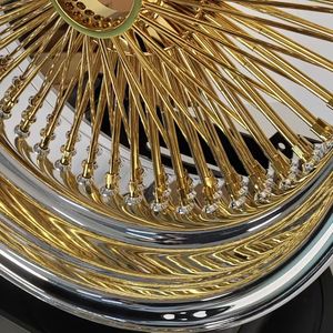 Jantes à rayons dorées avec bord chromé 13x7 14x7 15x7 16x7 17x8 18x8 20x8 22x8 24X10 pouces 72 <span class=keywords><strong>100</strong></span> 150 rayons - Product Image 6
