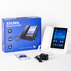 Téléphone <span class=keywords><strong>fixe</strong></span> sans fil intelligent Android pour entreprise avec grand écran de 7 pouces, appels vidéo en réseau <span class=keywords><strong>Bluetooth</strong></span>, téléphone de bureau avec carte SIM - Product Image 4