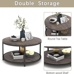 Prodotti di Tendenza Nuovi Arrivi Tavolino <span class=keywords><strong>da</strong></span> Caffè Rotondo in Legno Artigianale Moderno per Soggiorno Tavolino <span class=keywords><strong>Vintage</strong></span> - Product Image 4