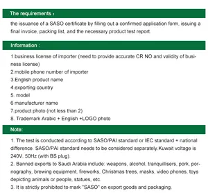 Saso Certificaat Rapport Saudi En Saso Inspectie