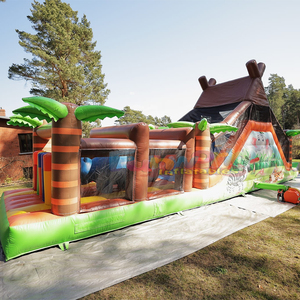 Parcours d'obstacles gonflable sur le theme de la jungle <b>inflatable</b> bounce house obstacle course for adults - Product Image 1