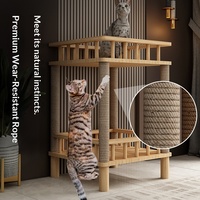 Maison pour animaux de compagnie en bois massif, universelle, toutes saisons, nid pour chat, boîte rectangulaire fermée, cadre d'escalade pour chat, table de chevet, tabouret