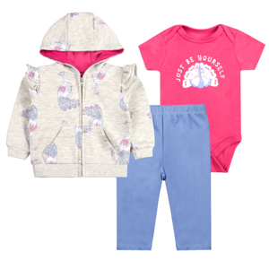 Tedmimak – Ensemble 3 pièces en coton pour bébés filles et garçons, avec logo personnalisé, imprimé animalier/floral, barboteuse à manches longues, veste d'été, 6-24 <span class=keywords><strong>mois</strong></span> - Product Image 3