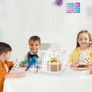 Three-in-one Single-layer Double-layer Birthday Bakery Wedding Cake <b>Boxes</b> Transparent <b>White</b> Window Matt Lamination Recyclable - Product Image 5