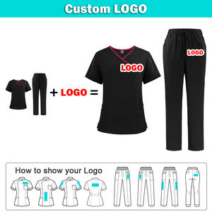 Conjuntos de Uniformes Médicos Cortos y Elásticos con Logotipo Personalizado, Uniformes de Hospital Unisex, Ropa de Trabajo para Enfermeras, Belleza, Salón Dental, Poliéster - Product Image 2