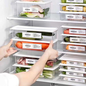 <b>Refrigerator</b> Food Storage Boxes 1300ml Airtight Kitchen Organizers For Fridge Freezer Vegetable Meat Storage - Product Image 1