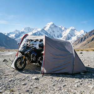 <span class=keywords><strong>Tente</strong></span> <span class=keywords><strong>de</strong></span> <span class=keywords><strong>moto</strong></span> portable imperméable avec grand garage pour vélo, abri <span class=keywords><strong>de</strong></span> camping pour 2 personnes pour les aventures en plein air - Product Image 1