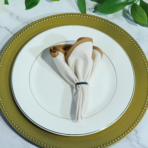 Serviettes en lin brodées de haute qualité Nappe de mariage jetable avec logo personnalisé Design exquis Rehaussez votre table - Product Image 4