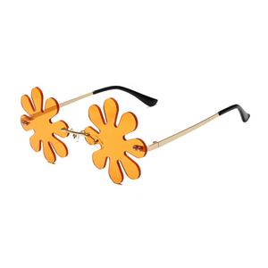 Новый дизайн очков Солнцезащитные очки с цветами Веселые солнцезащитные очки для вечеринок UV400 многоцветные женские пикантные солнцезащитные очки в форме цветка без оправы - Product Image 3