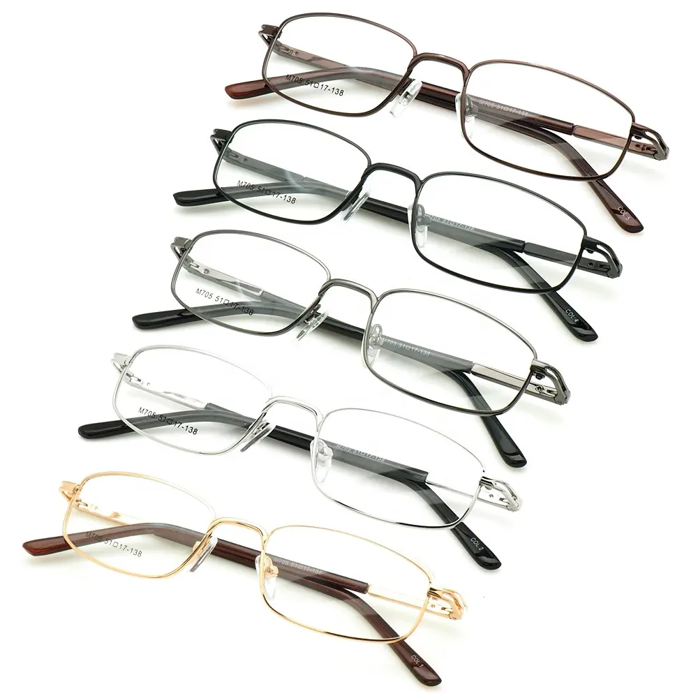 High quality custom brand eyewear flexible spring hinge square metal optical eyeglasses frames for women