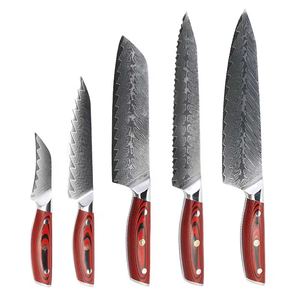 Cuchillo de cocina Santoku de chef profesional japonés hecho a mano con mango de madera, serie Sethot <span class=keywords><strong>Sa</strong></span> de acero VG10 de 67 capas - Product Image 1