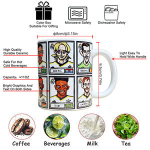 Taza con caricatura divertida de jugadores del Real Madrid FC, Bellingham Modric Vinicius 360 °   Taza de Café de Cerámica con Diseño, 11 oz, Regalo para Fanáticos del Fútbol - Product Image 3
