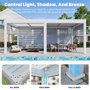 Gazebo et pavillon en aluminium noir 3*6 personnalisable <span class=keywords><strong>Volet</strong></span> étanche robuste <span class=keywords><strong>pour</strong></span> jardin extérieur - Product Image 4