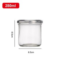 Stoples madu kaca transparan kosong bentuk lancip 9oz 3oz 5 oz 12 oz semua ukuran 2 oz dengan tutup pelat timah emas