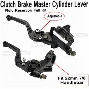 Levier de frein hydraulique et poignée d'embrayage pour moto, 22 cm, 7/8 pouces, avec réservoir, pour Honda et Yamaha - Product Image 2