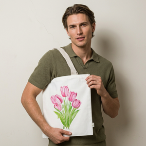 Custom Printed <b>Canvas</b> Tote <b>Bag</b> | Floral Design Cotton <b>Canvas</b> <b>Shopping</b> <b>Bag</b> Reusable Eco-Friendly Carry <b>Bag</b> - Product Image 4