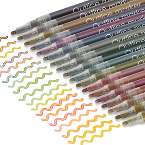 Rotulador Fluorescente de Doble Línea KHY, Colores Brillantes, Marcador de Contorno de Doble Línea de Ensueño, Fácil de Usar en <span class=keywords><strong>Cartulina</strong></span> Negra, Papel y Vidrio - Product Image 2