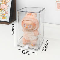 Boîte de présentation transparente moulée par injection pour figurines Labubu Pop Mart, anti-poussière, rectangulaire, multifonctionnelle, pour collection de jouets