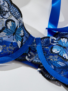 Soutien-gorge de lingerie à broderie séduisante avec motif papillon délicat pour les <span class=keywords><strong>gros</strong></span> seins Jersey Fabric Valentine Inner Wear Models - Product Image 3
