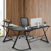 Table de bureau moderne en forme de L, pied en métal, bureau, bureau, bureau, bureau, bureau, bureau, bureau