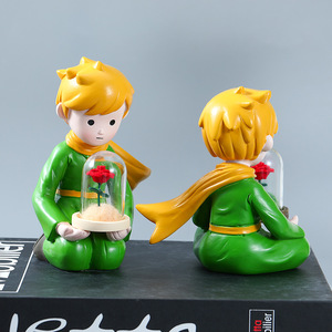 Prince Roses Preserved Bouquet Resin Figurine Tabletop Ornament Valentine'S Day Gift Elegant Cartoon Design - Product Image 4