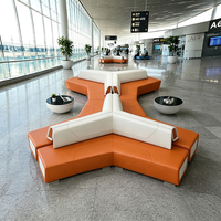 Canapé de bureau modulaire moderne en cuir personnalisable en forme de Y pour hall d'aéroport, salle d'attente, réception, salon – Ensemble d'usine OEM