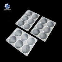 Plateau alimentaire en plastique thermoformé blanc jetable en PP à 6 cavités pour poissons et fruits de mer congelés, vente en gros